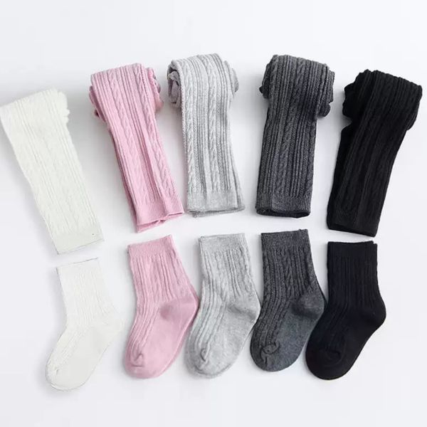 Quần Tất Len Trơn Mùa Thu Đông Kèm Tất, Quần Tất Leggings Cho Bé Từ 1 -8 Tuổi