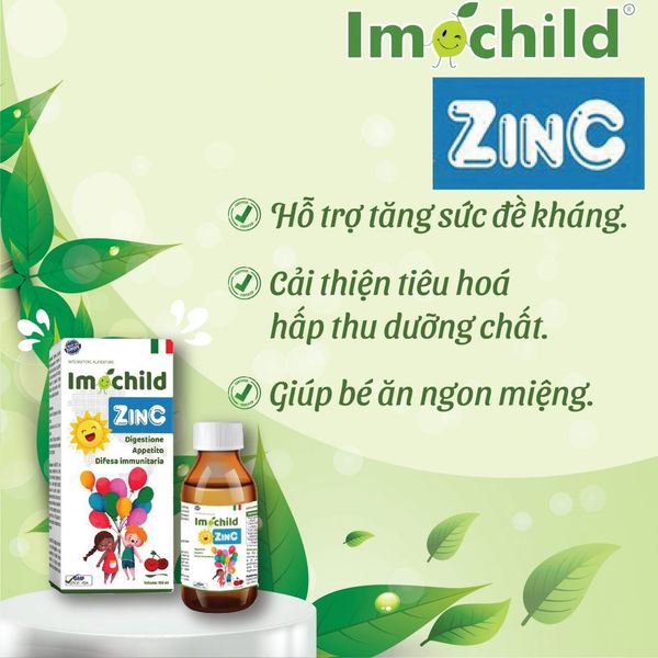 Siro Ăn Ngon Cho Bé Imochild ZinC Hỗ Trợ Bổ Sung Kẽm, Kích Thích Bé Ăn Ngon