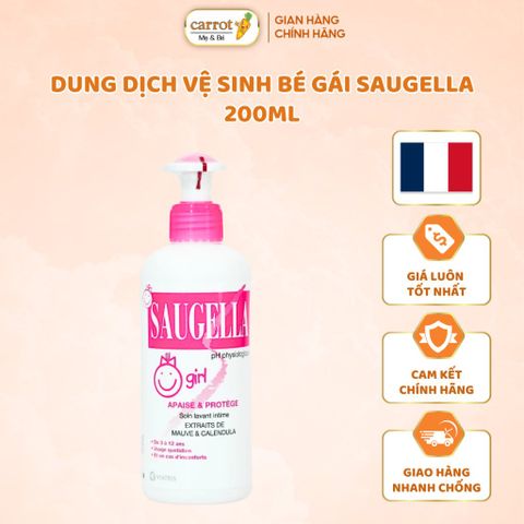 Dung Dịch Vệ Sinh Saugella Cho Bé Gái Từ 3 - 12 Tuổi 200ML