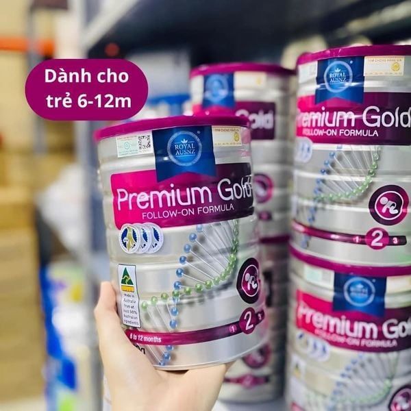 Sữa Bột Hoàng Gia Úc Premium Gold Số 2 Bổ Sung Vitamin, Khoáng Chất Cho Trẻ Royal AUSNZ 900g