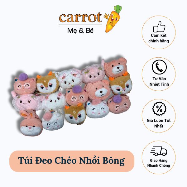 Túi Đeo Chéo Nhồi Bông Dễ Thương - Đa Năng Thời Trang, Nhiều Mẫu Mã