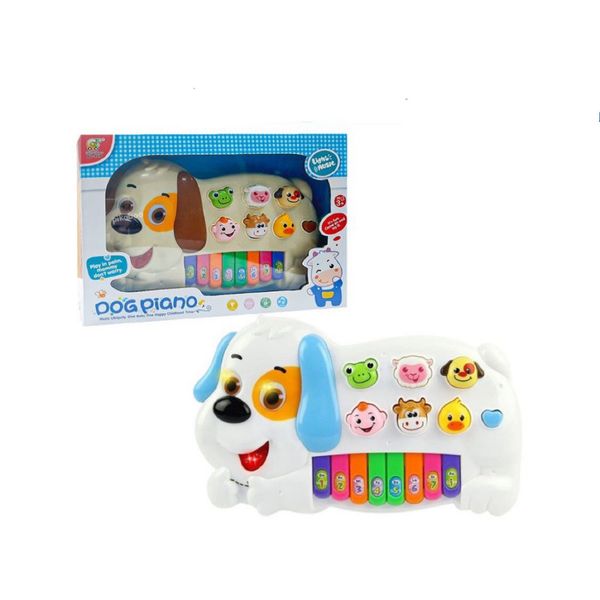 Đồ Chơi Đàn Piano Cho Bé Pikaboo Cao Cấp, Hình Thỏ - Cún Chất Lượng An Toàn Cho Bé, Có Nhạc Phát Sáng