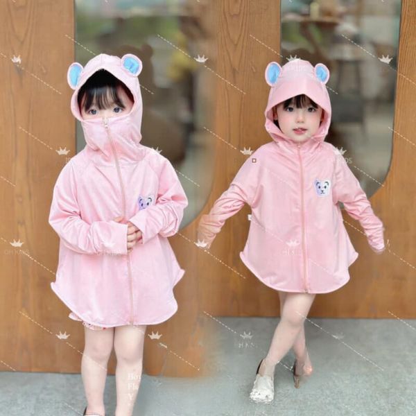 Áo Khoác Chống Nắng Cho Bé Thông Hơi Kim Cương Tai Thỏ