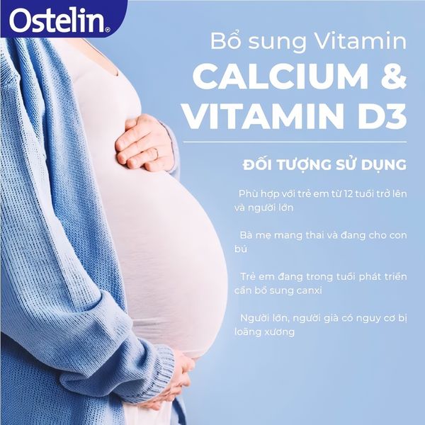 Canxi Bầu Ostelin & Vitamin D3 Cho Bà Bầu Sau Sinh 130 Viên, Calcium & Vitamin D3 Xuất Xứ Úc