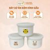 Bát Sứ Ăn Dặm Coco Bear Hình Gấu Xuất Hàn, Có Chia Vạch Và Nắp Đậy