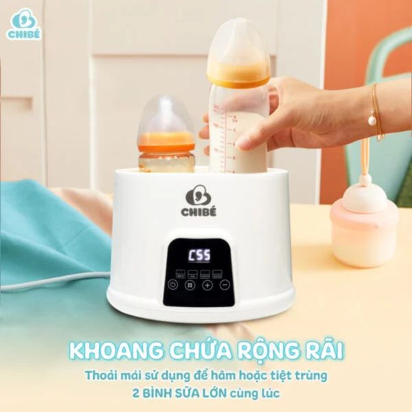 Máy Hâm Sữa Đôi Và Triệt Trùng CHIBE CB017, Máy Hâm Sữa Rã Đông Đa Chức Năng