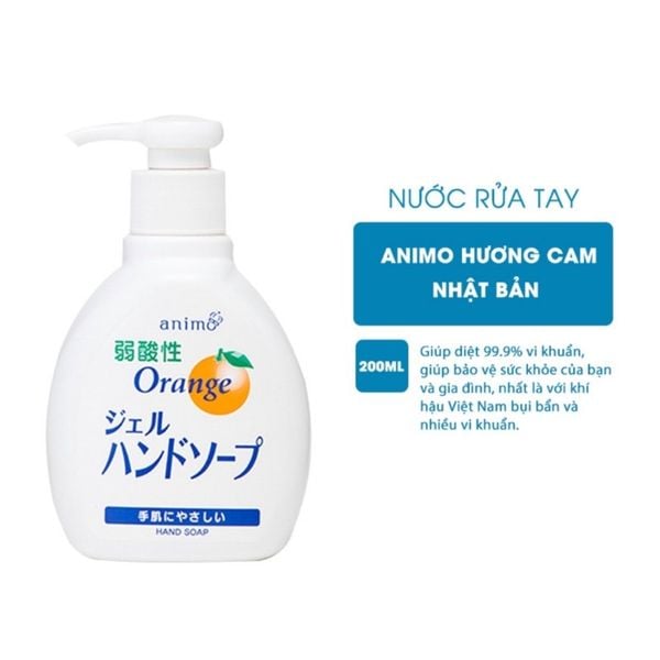 Nước Rửa Tay Animo Kháng Khuẩn Hương Cam Nhật bản