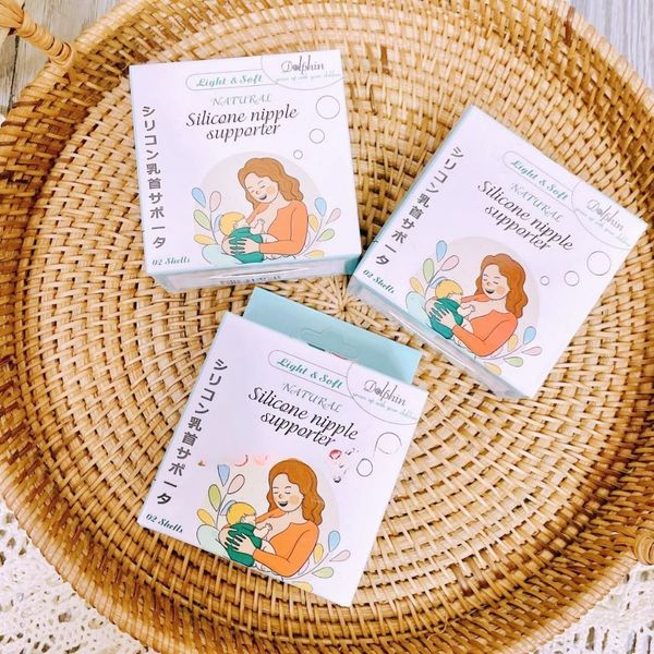 Núm Trợ Ti Dolphin, Trợ Ti Silicone Mềm Mại, Bảo Vệ Đầu Ngực Cho Mẹ Giúp Bé Bú Dễ Dàng