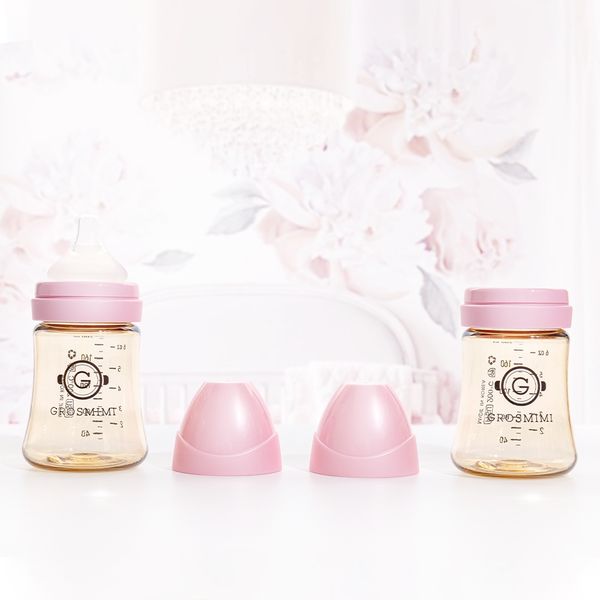 Bình Sữa Grosmimi PPSU 200ML Màu Hồng, Bình Sữa Hàn Quốc