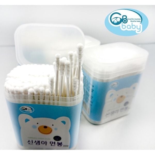 Tăm Bông GB Baby Trẻ Em Đầu Dẹt Và Tròn 200 Cái Hàn Quốc