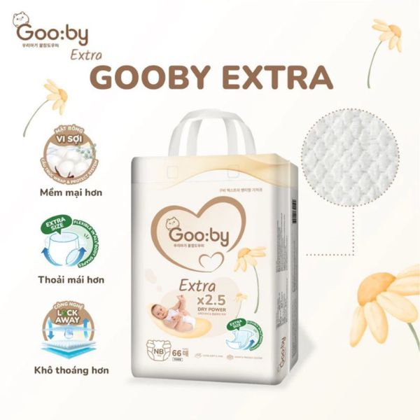 Tã - Bỉm dán Gooby Extra size Newborn 66 miếng (~5 kg)