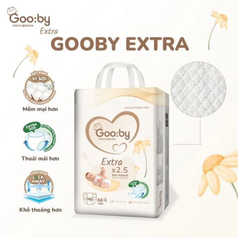 Tã - Bỉm dán Gooby Extra size Newborn 66 miếng (~5 kg)