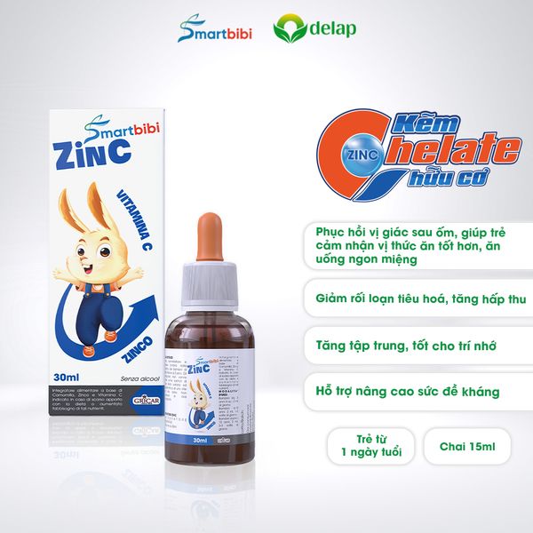 Kẽm Smartbibi Zinc Chai 30ml, Siro Hỗ Trợ Cải Thiện Tình Trạng Biếng Ăn Cho Bé - Mẹ Và Bé Carrot