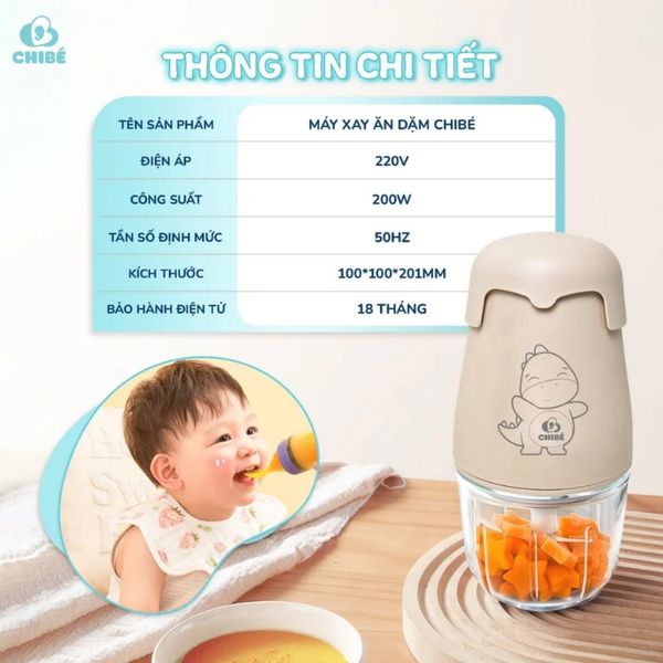 Máy Xay Ăn Dặm 8 Lưỡi ChiBe CB041, Máy Xay Đăng Năng Rau Củ Thịt Cho Bé
