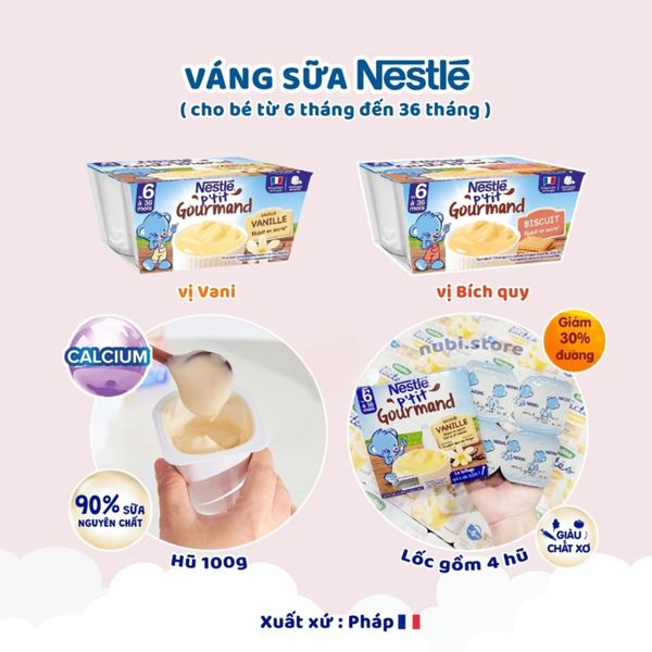 Váng Sữa Nestle Cho Bé Từ 6M+ Vỉ 4 Hộp