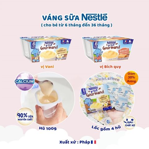 Váng Sữa Nestle Cho Bé Từ 6M+ Vỉ 4 Hộp