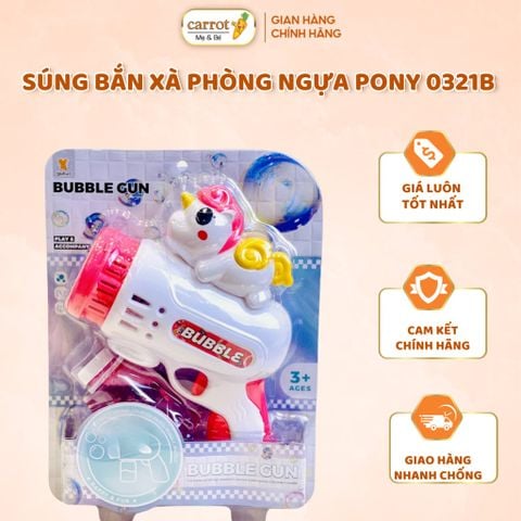 Đồ Chơi Súng Bắn Xà Phòng Ngựa Pony 0321B, Máy Phun Bong Bóng