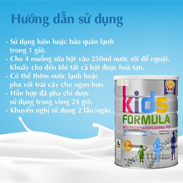 Sữa Kids Formula Royal AUSNZ, Giúp Phát Triển Toàn Diện Cho Trẻ Từ 3-18 Tuổi, 900g