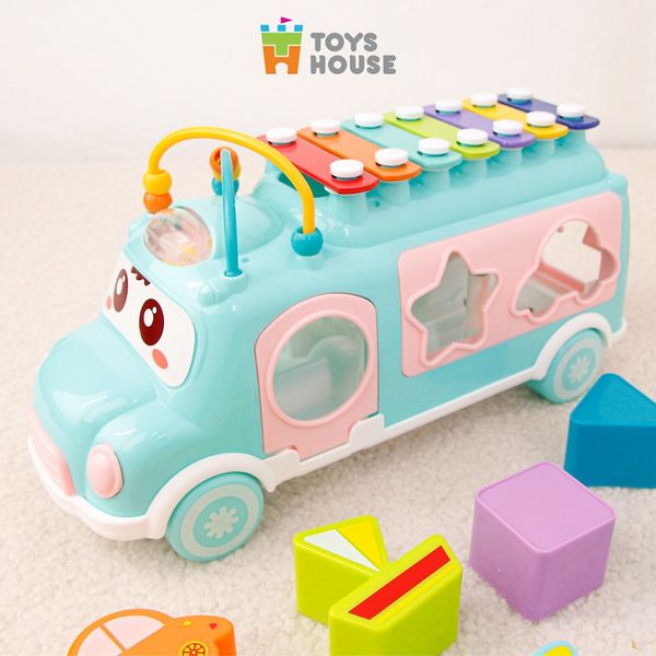 Đồ Chơi Ô Tô Thả Khối Kết Hợp Đàn Gõ ToysHouse HE8036, Đồ Chơi Cho Bé Từ 18M