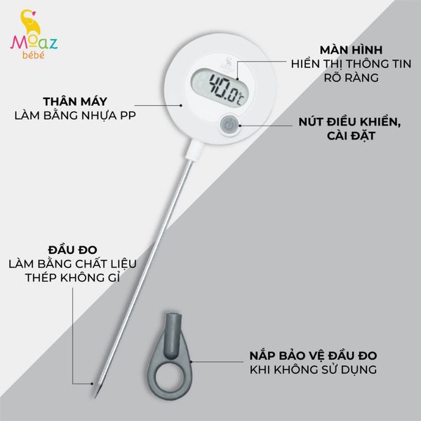 Nhiệt Kế Đo Chất Lỏng MOAZ BÉBÉ  MB020, Nhiệt Kế Đo Sữa