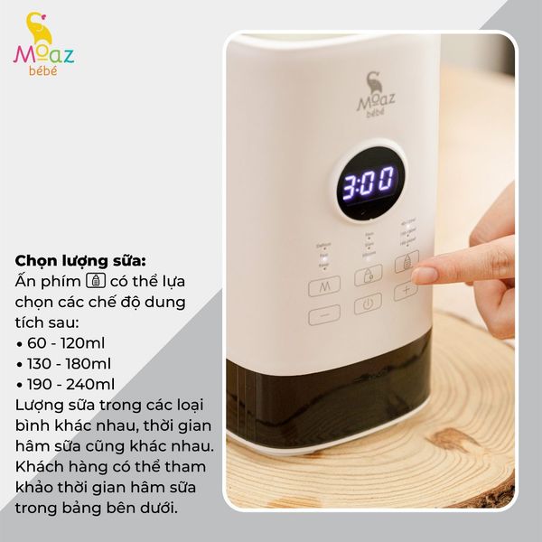 Máy Hâm Sữa Thông Minh Siêu Tốc Moaz BéBé MB – 033