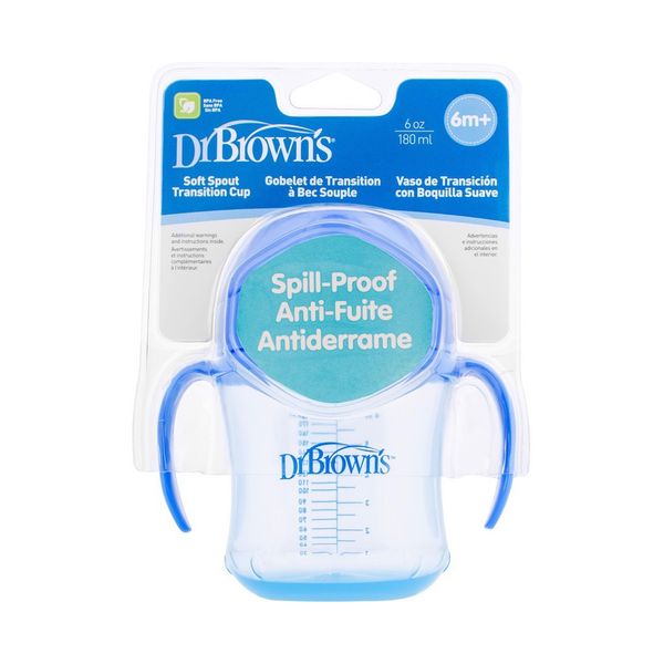 Ca Tập Uống Dr.Brown's Đầu Mềm - 180ml, Nhiều Màu Cho Bé