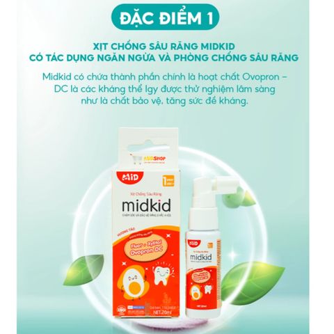 Xịt Chống Sâu Răng Midkid Hương Táo, Chăm Sóc Và Bảo Quả Răng Chắc Khoẻ