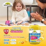 Kẹo Dẻo  Omega-3 DHA Fish Oil Nature's Way Kids Smart Vita Gummies Hộp 60 Viên Giúp Tăng Cường Trí Thông Minh Cho Bé