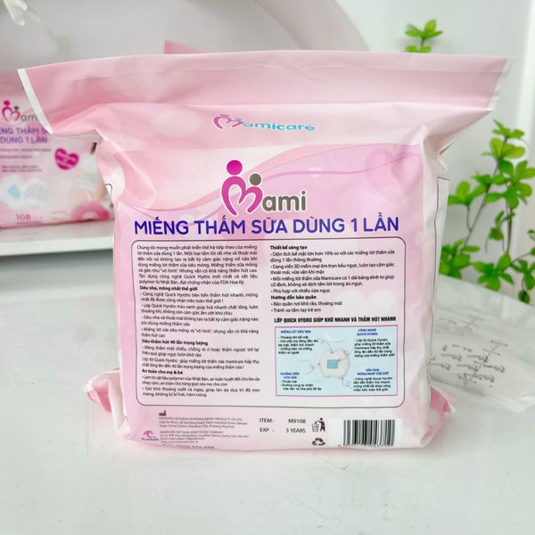 Miếng Lót Thấm sữa Mamicare 108 Miếng, Bịch 108 Miếng Thấm Sữa An Toàn, Siêu Thấm Cho Mẹ
