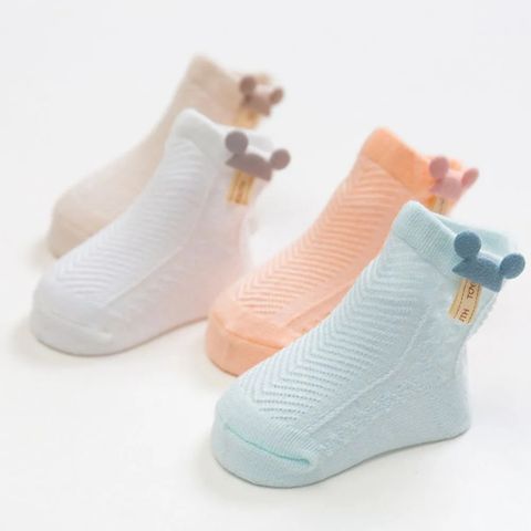Set 4 Đôi Tất Cho Bé Mickey Baby Socks Thoáng Khí, Tất Lưới Cho Bé 12-24M