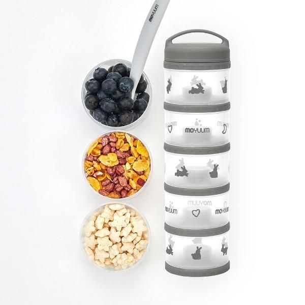 Hộp Chia Sữa Bột Cho Bé Cao Cấp Moyuum Nội Địa Hàn Quốc Chất Liệu PPSU 3 Ngăn Và 5 Ngăn