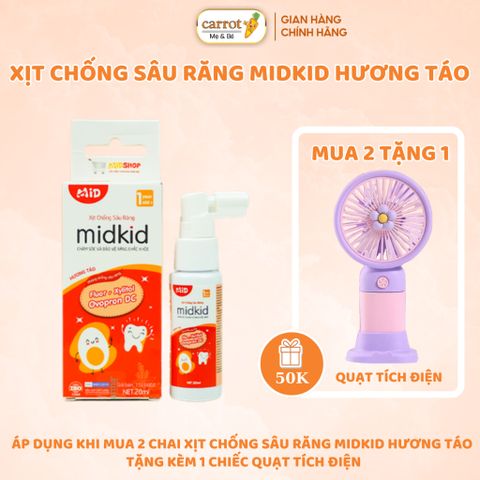 Xịt Chống Sâu Răng Midkid Hương Táo, Chăm Sóc Và Bảo Quả Răng Chắc Khoẻ