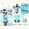 Bộ Đồ Bơi Bé Gái Mompa Xanh Chấm Bi Trắng