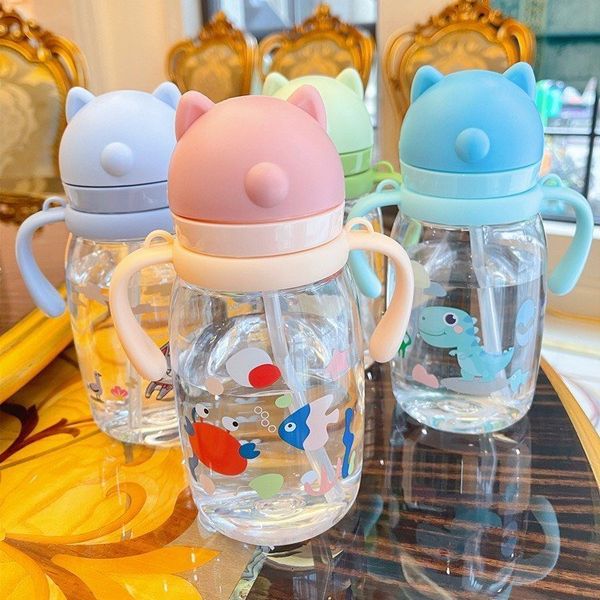 Bình Tập Uống Honper Tai Gấu 550ML Có Dây Đeo, Bình Uống Nước Cho Bé