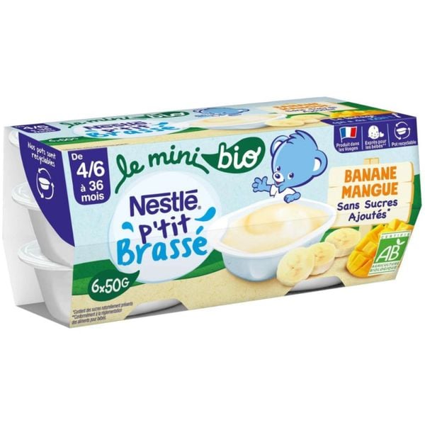 Sữa Chua Nestle Petit Brasse Vỉ 6x60G, Cho Bé Từ 6 Tháng Tuổi