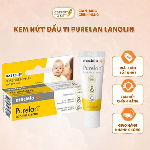 Kem Nứt Đầu Ti Purelan Lanolin 7G, Kem Ti Purelan 37G