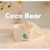 Bát Sứ Ăn Dặm Coco Bear Hình Gấu Xuất Hàn, Có Chia Vạch Và Nắp Đậy