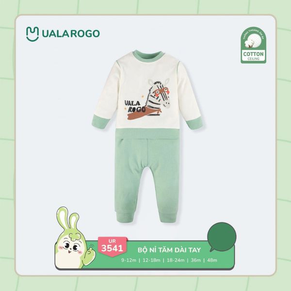 Bộ Dài Tay Nỉ Tăm Ualarogo UR3541, Set Đồ Dài Tay Cho Bé 9-48M