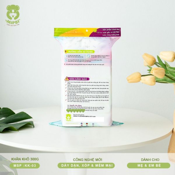 Khăn Khô Đa Năng Cho Bé Mipbi 900g -  Siêu Mềm Mại, Tiện Dụng, Chất Lượng