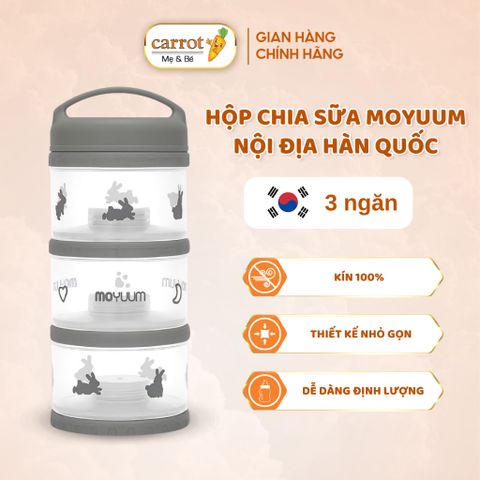 Hộp Chia Sữa Bột Cho Bé Cao Cấp Moyuum Nội Địa Hàn Quốc Chất Liệu PPSU 3 Ngăn Và 5 Ngăn