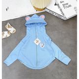 Áo Khoác Chống Nắng Cho Bé Thông Hơi Kim Cương Tai Thỏ