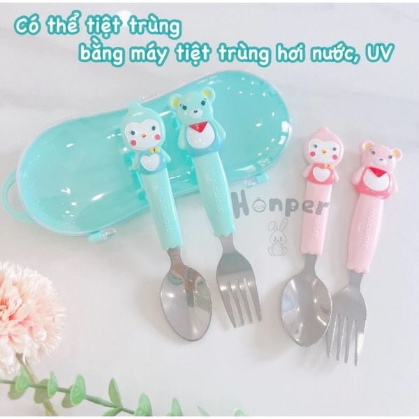 Bộ Thìa Dĩa Ăn Dặm Honper HP220 Cho Bé