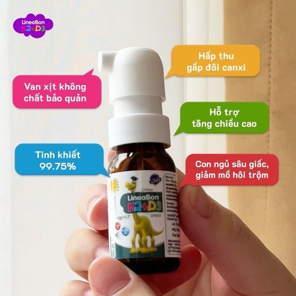 Lineabon D3 K2 Dạng Xịt Tiện Lợi - Hỗ Trợ Hấp Thu Canxi, Tăng Chiều Cao Cho Trẻ - Siêu Thị Mẹ Và Bé Carrot