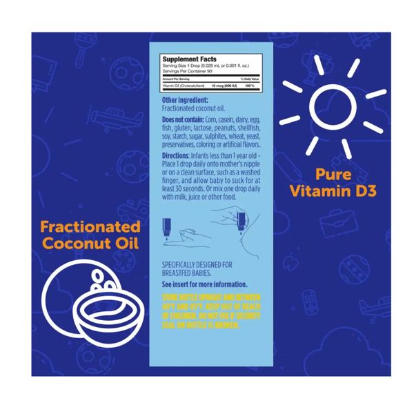 Vitamin D3 Drop Baby Ddrops, Bổ Sung Vitamin D3 Cho Bé , 90Drops - Siêu Thị Mẹ Và Bé Carrot