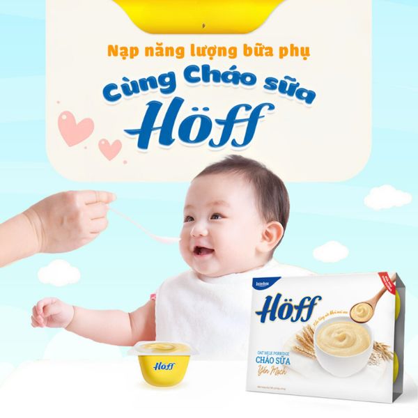 Cháo Sữa Hoff Bổ Sung Chất Xơ Hệ Tiêu Hoá Cho Bé Từ 6 Tháng Vị Cháo Mạch, Tảo Xoắn (Lốc 6 Hộp)