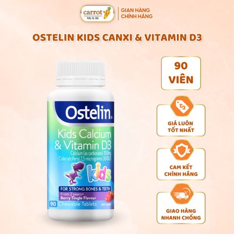 Viên Nhai Calcium & Vitamin D3 Ostelin Kids Bổ Sung Canxi Và Vitamin D3 Cho Trẻ Giúp Hỗ Trợ Hệ Xương, Răng chắc khỏe