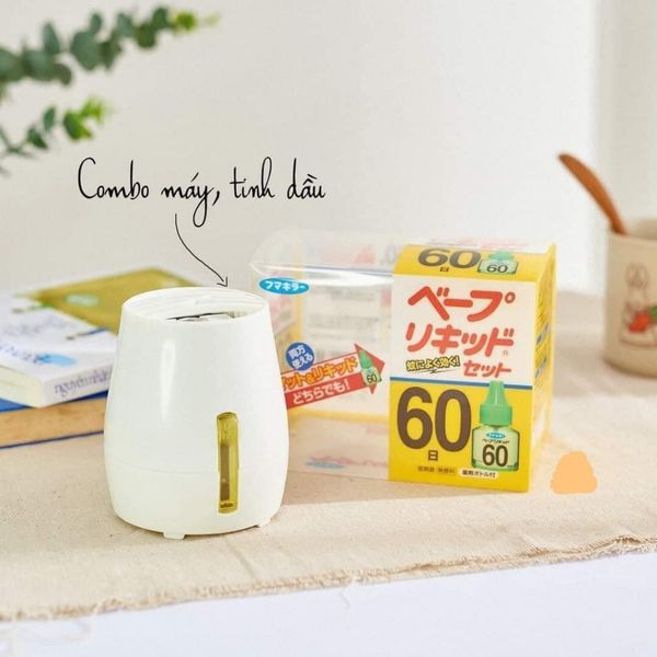 Kèm Tinh Dầu  Set Máy Xông Tinh Dầu Đuổi Muỗi Fumakilla Nhật Bản