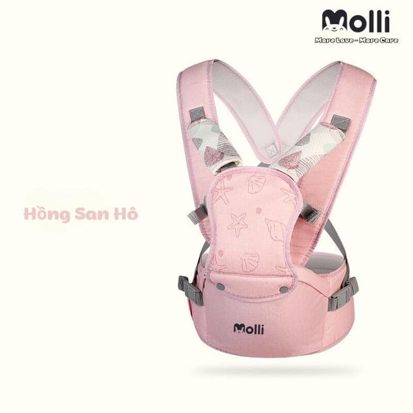Địu Ngồi Cho Bé - Địu Ngồi Cho Bé Sơ Sinh Molli - Mẹ Và Bé, Thoáng Khí - 700Gr