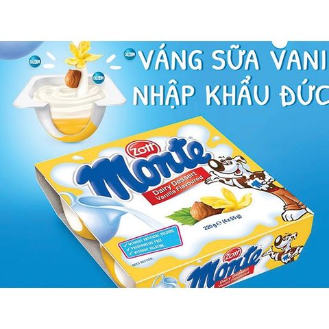 Váng Sữa Monte Cho Bé - Ngọt Ngào, Đậm Đà - 2 Hương Vị