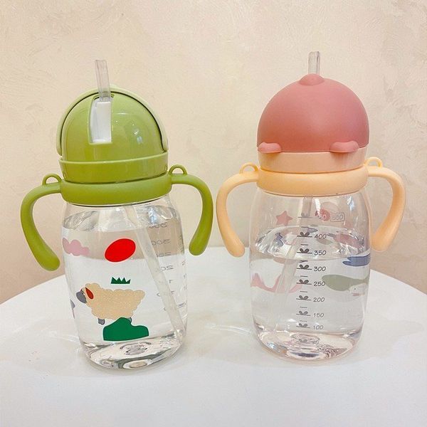 Bình Tập Uống Honper Tai Gấu 550ML Có Dây Đeo, Bình Uống Nước Cho Bé